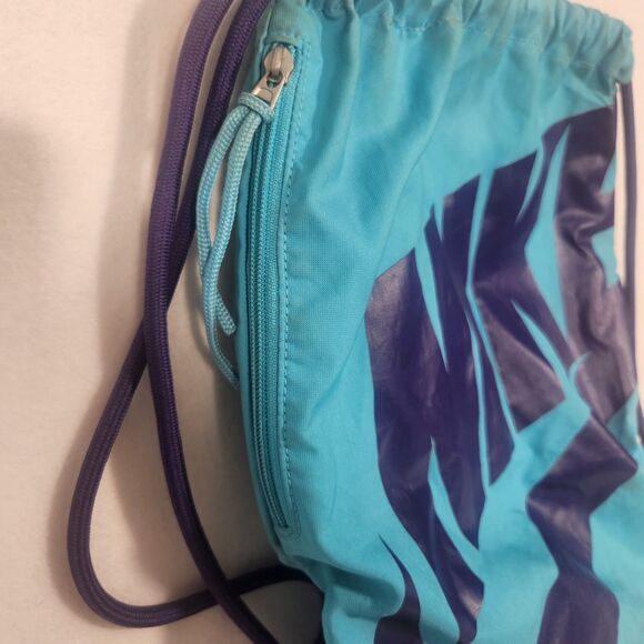 Nike Blue Drawstring Bag Backpack Gym Bag Logo - Picture 2 of 4